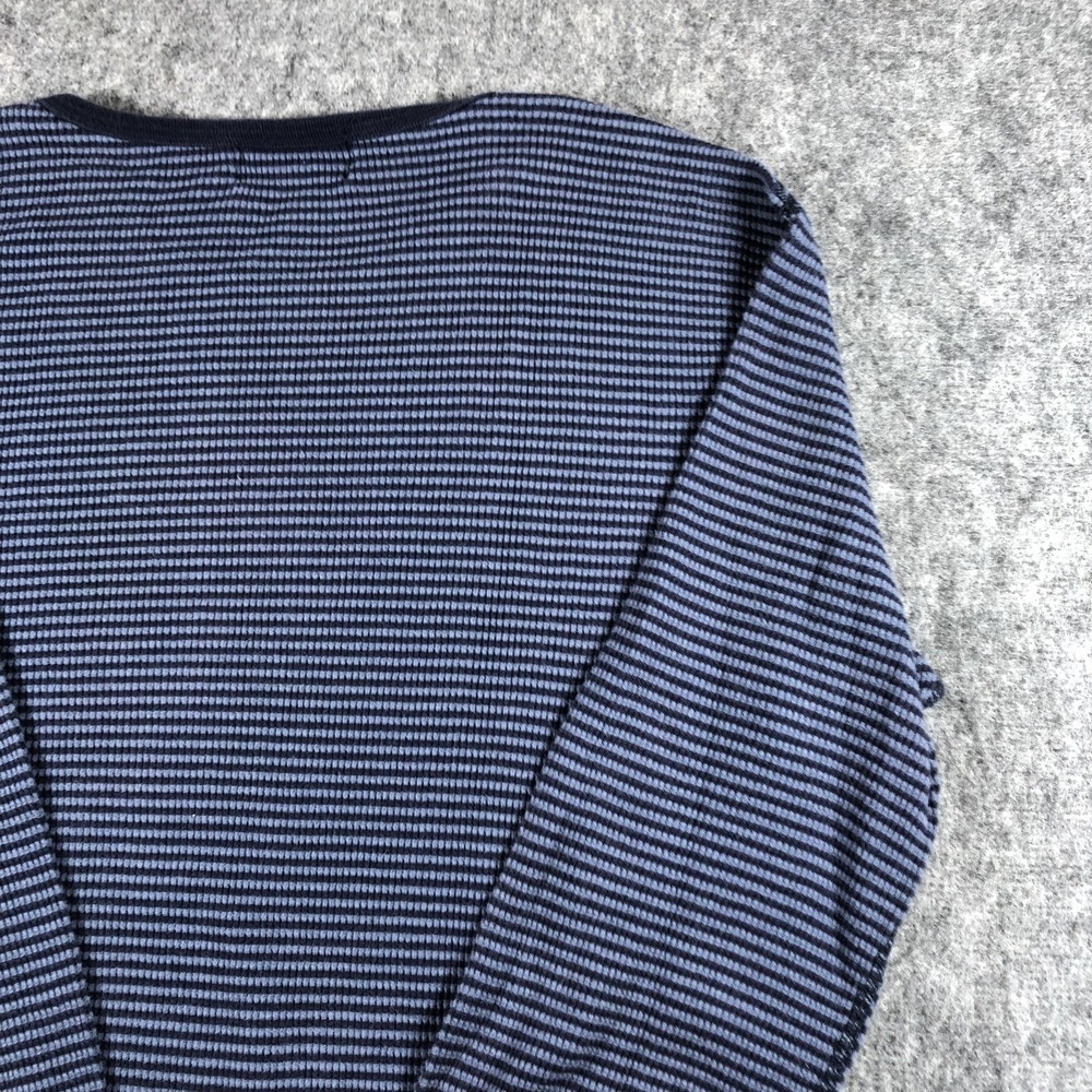 RRL Ralph Lauren Mens XL Waffle Thermal Shirt Blue USA Stripe Cotton - Picture 12 of 14